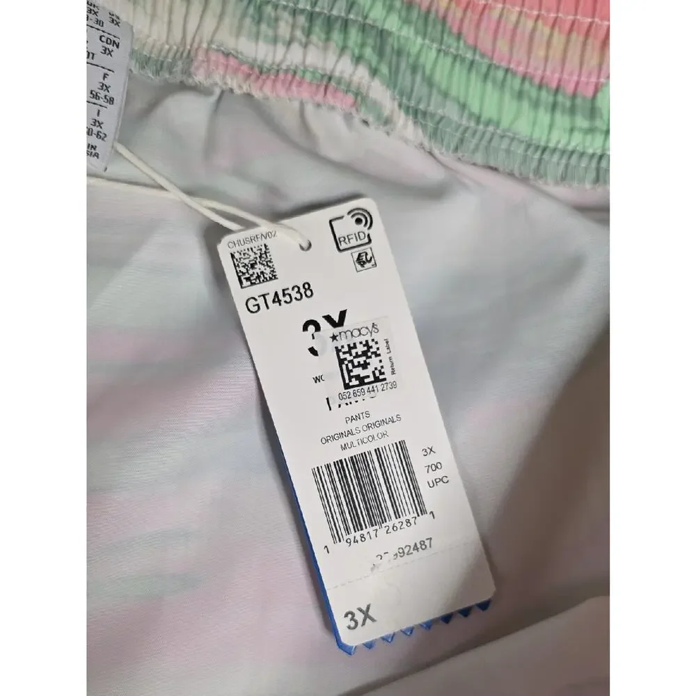 Adidas Pastel Watercolor Marble Print R.Y.V. Track Joggers Pants Womens 3X NWT